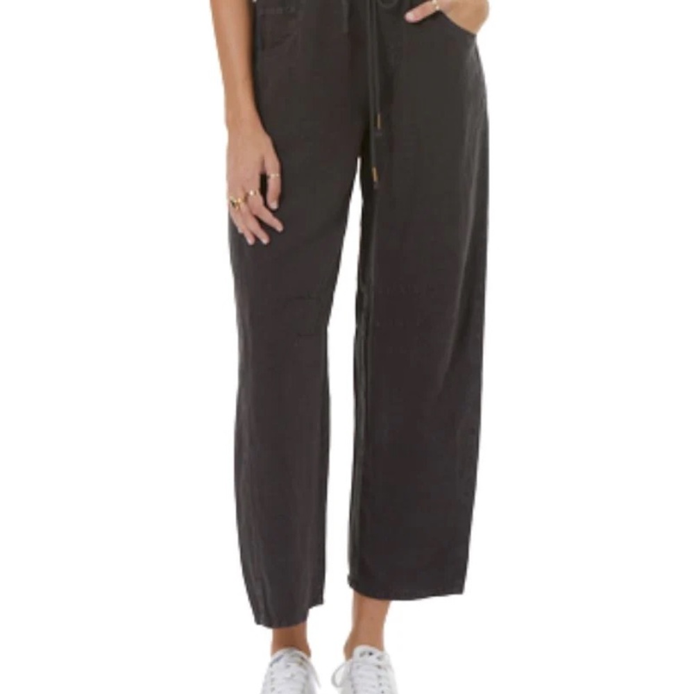 YFB Barret Barrel Pants Casual Wide Leg Drawstring Pants in Black XS